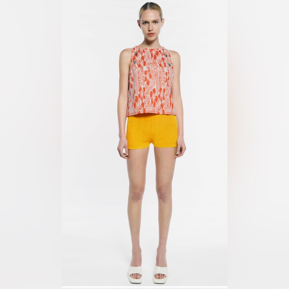 ZARA pebble jacquard embellished top size medium - Picture 2 of 11